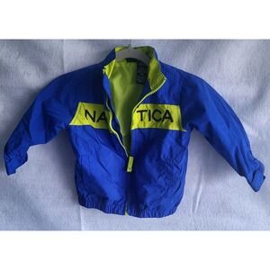 nautica full zip windbreaker jacket 12 months blue yellow logo